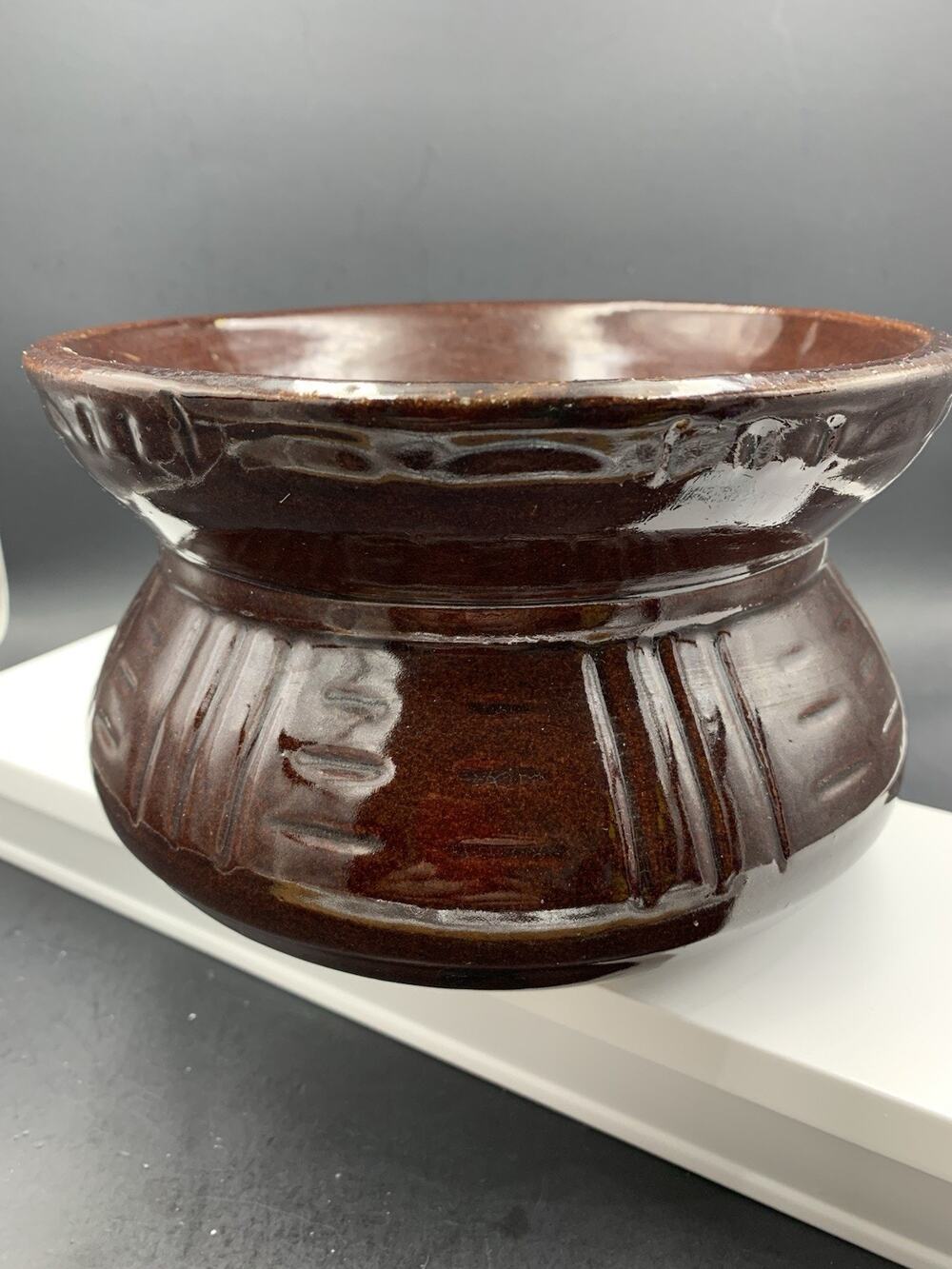 Vintage Rustic Robinson Ransbottom Pottery Bowl Spittoon Cuspidor